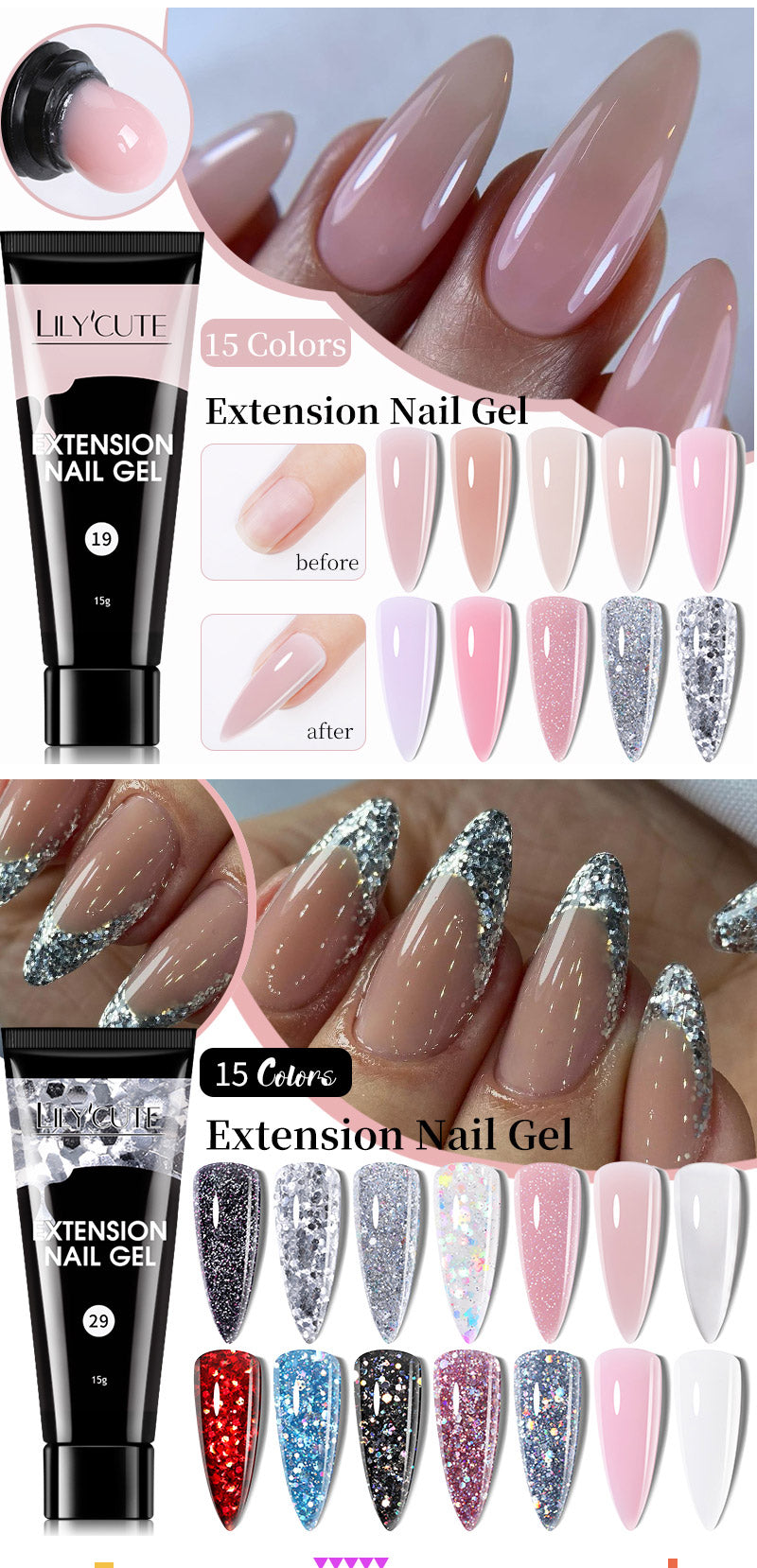 ’15ML Quick Extension Gel Nail Polish in Nude Milk White’ - Color-F151