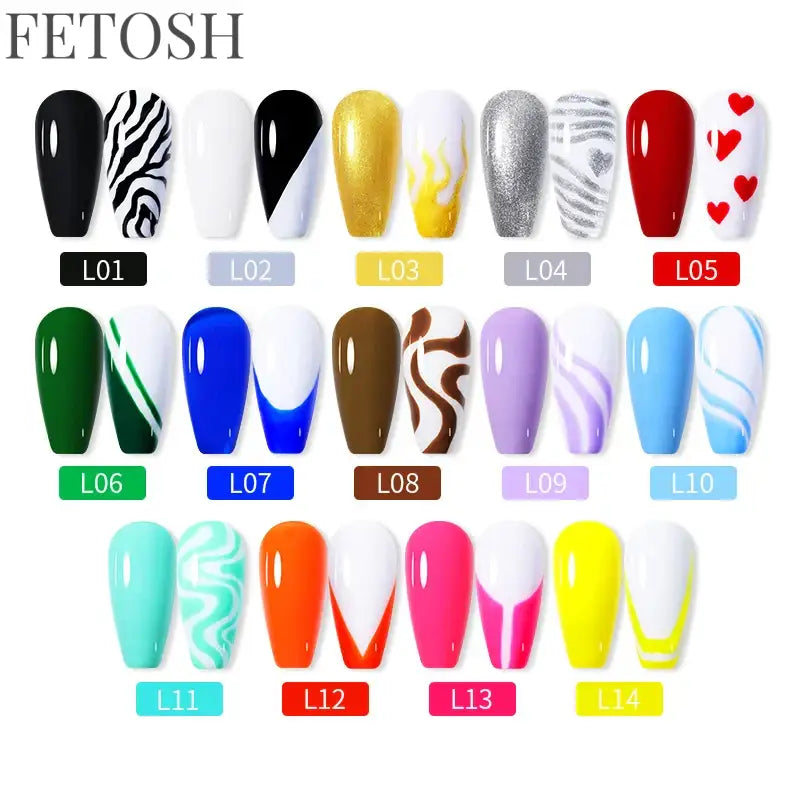 LILYCUTE 5ml White Black Liner Gel Nail Polish Colorful French Painting Stripe Semi Permanent Drawing Nail Art UV Gel Varnish
