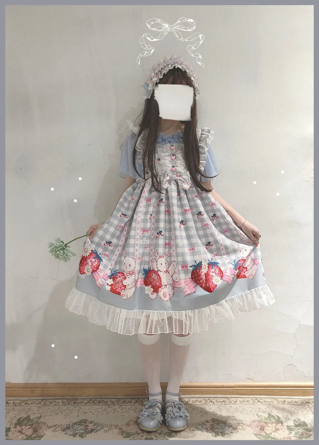 KOSAHIKI Japanese Lolita Dress Girls Strawberry Bunny Jsk Dresses Women Harajuku Sleeveless Cute 2025 Cosplay Vestido