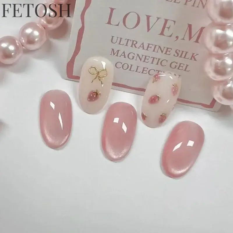24Pcs Oval Short Pink Press on Nails Simple Ombre Spring False Nail for Sweet Sassy Cool Women&Girl Removable Wearable Nail Art