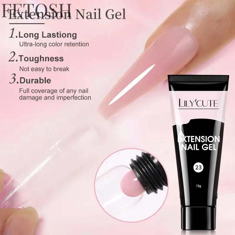 "15ML Quick Extension Gel Nail Polish, Nude White"