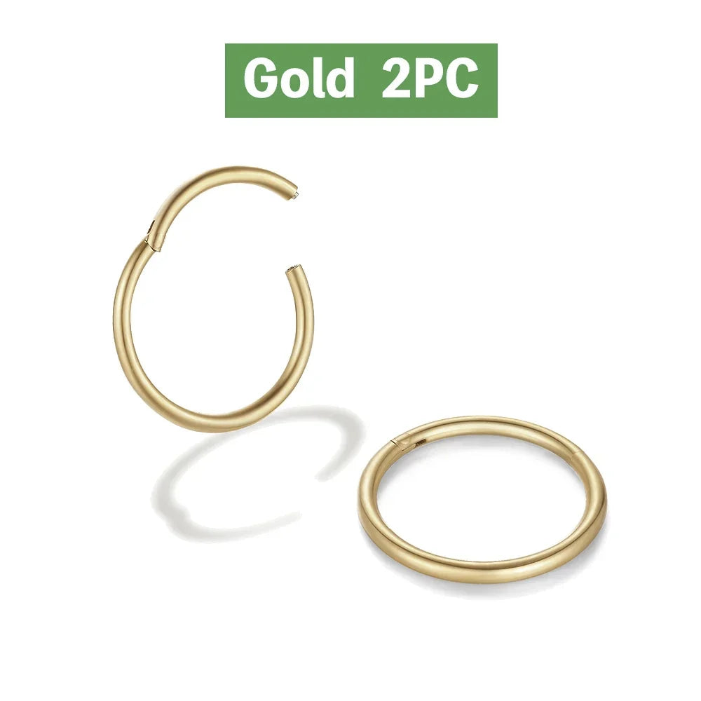 Mariasz Minimalist 316L Stainless Steel Classic Nose Ring for Men Women Hoop Earrings Septum Helix Ear Piercing Jewelry 18G