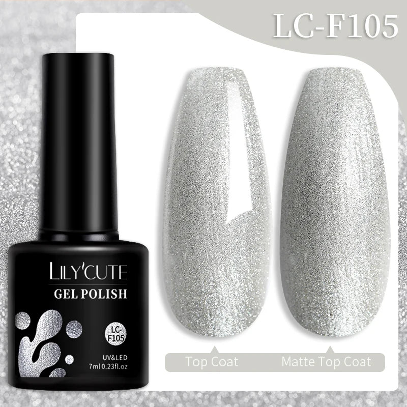 LILYCUTE Glitter Sequins UV Gel Nail Polish Shiny Spring Summer Color Semi Permanant Soak Off All For Manicure Nail Art Varnish