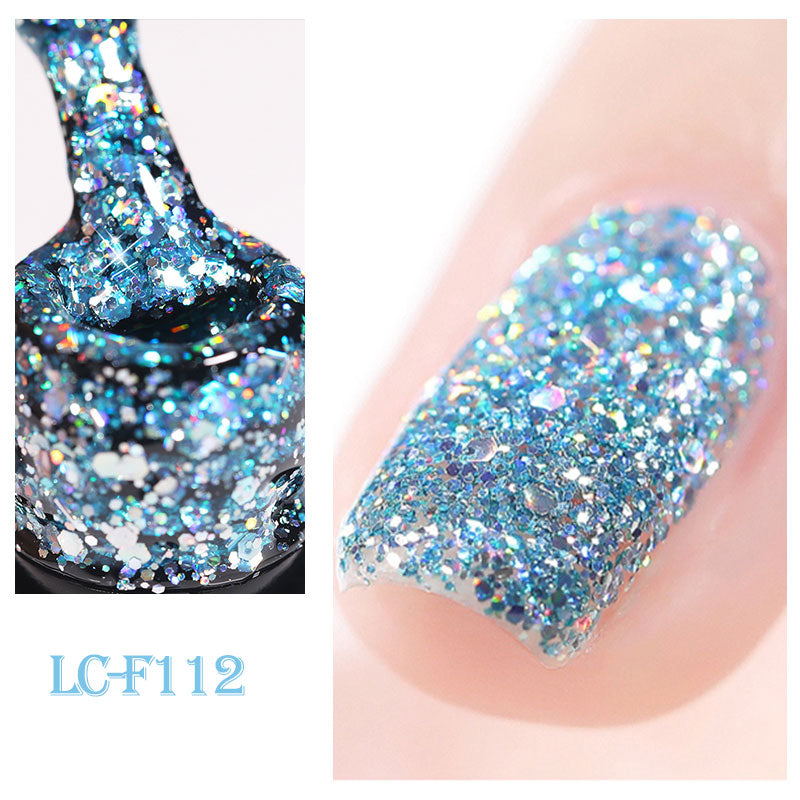 LILYCUTE Glitter Sequins UV Gel Nail Polish Shiny Spring Summer Color Semi Permanant Soak Off All For Manicure Nail Art Varnish