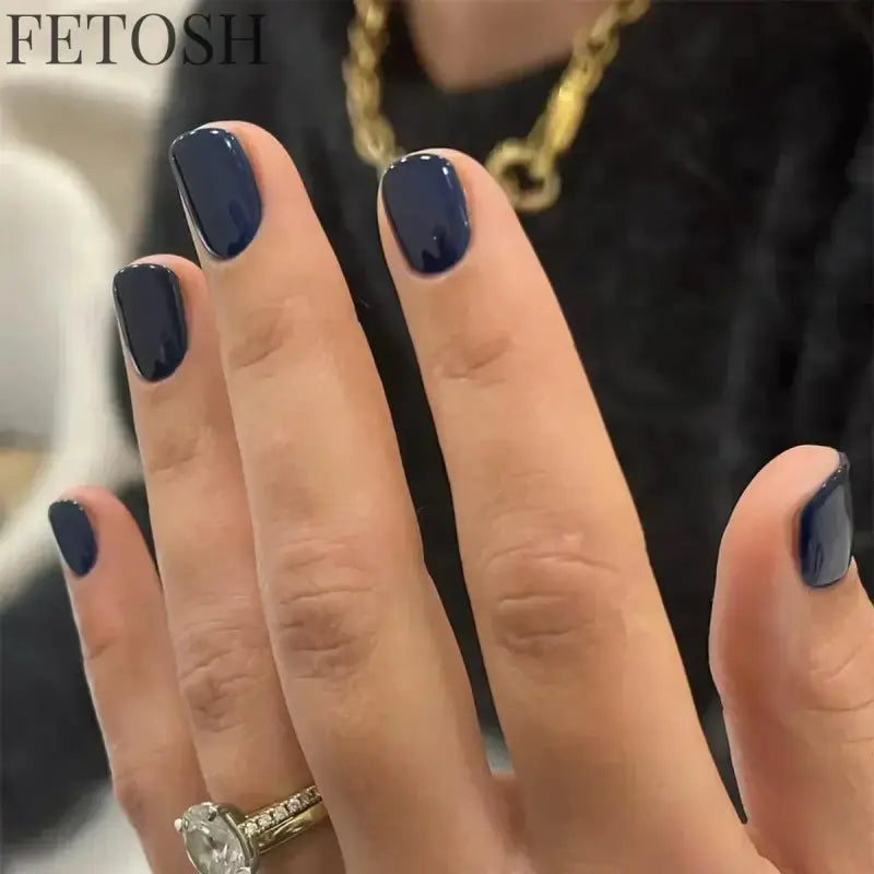 24Pcs Gradient Purple Nail Art Tips Simple Short Square Head False Nails Detachable Fashion Press on Nails Full Cover Fake Nails