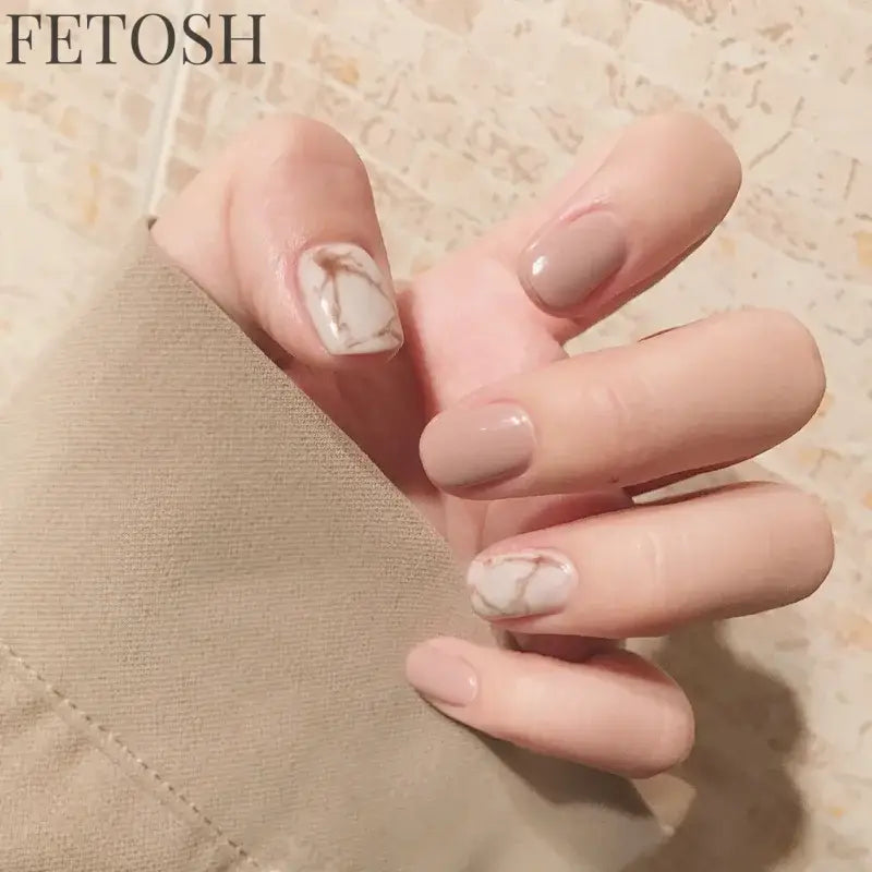 Glossy Press on Nails Set Short Oval Shiny Gradient French Nail Art Design Reusable Full Cover Fake Nails with Glue for Girls