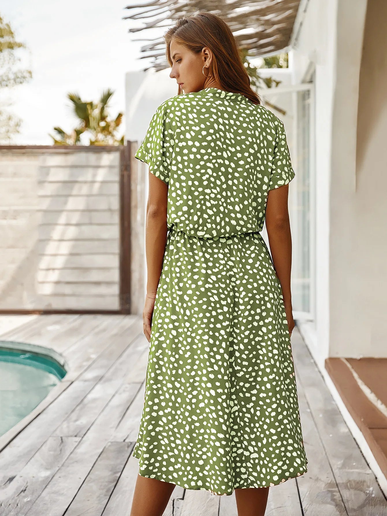 Vintage Floral Print Dress Women Boho Short Sleeve Long Dress Turn Down Collar Casual Waistband Shirt Dresses Robe 2021 Summer