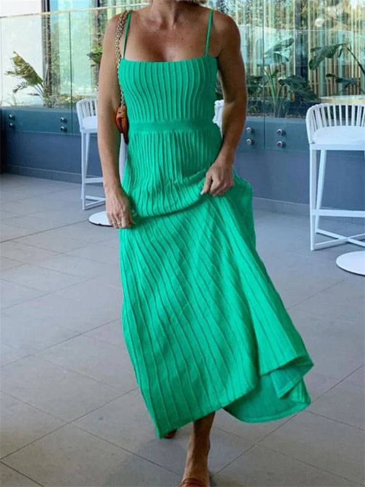 Tossy Backless Ribbed Maxi Dress For Women Summer New Holiday Party Stretch High Waist Bodycon Maternity Dresses Knit Sundress
