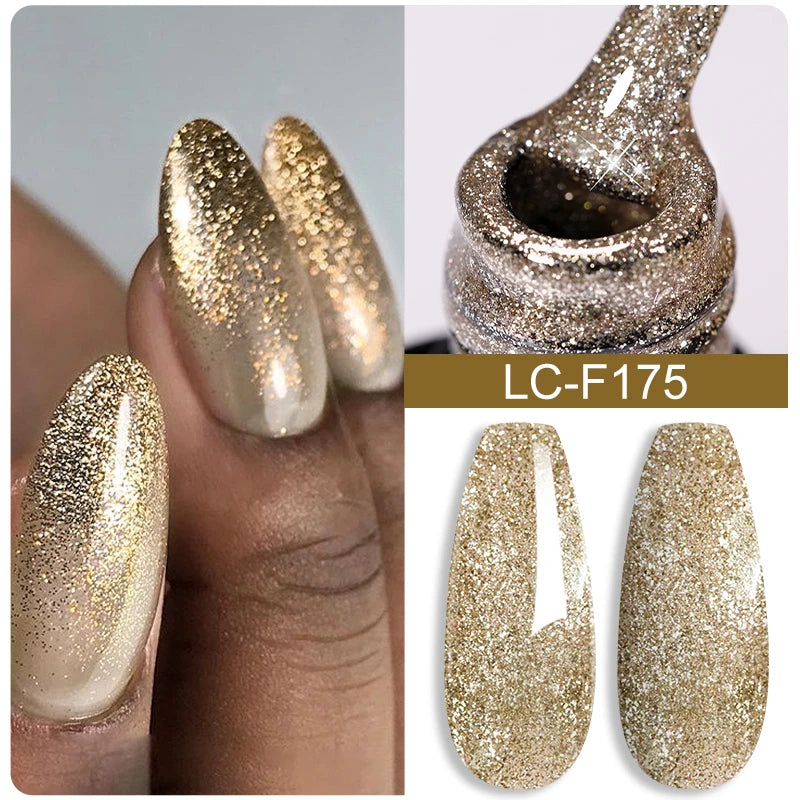 LILYCUTE Glitter Sequins UV Gel Nail Polish Shiny Spring Summer Color Semi Permanant Soak Off All For Manicure Nail Art Varnish
