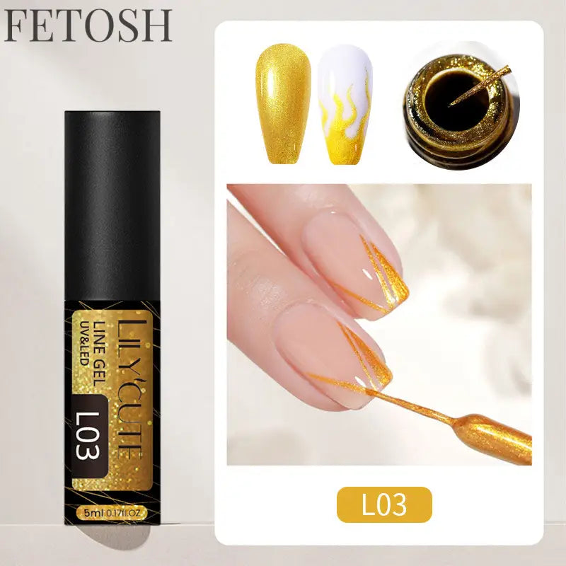 LILYCUTE 5ml White Black Liner Gel Nail Polish Colorful French Painting Stripe Semi Permanent Drawing Nail Art UV Gel Varnish