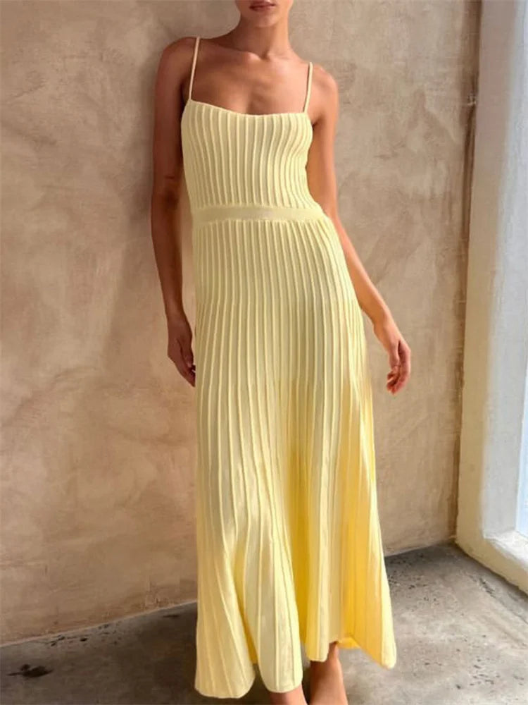 Tossy Backless Ribbed Maxi Dress For Women Summer New Holiday Party Stretch High Waist Bodycon Maternity Dresses Knit Sundress