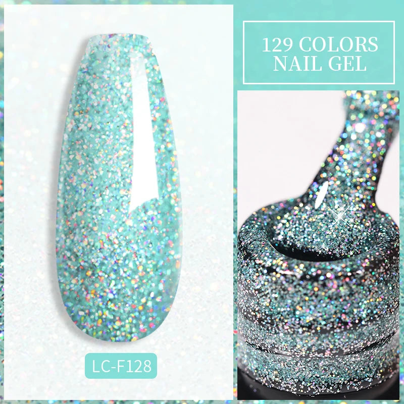LILYCUTE Glitter Sequins UV Gel Nail Polish Shiny Spring Summer Color Semi Permanant Soak Off All For Manicure Nail Art Varnish