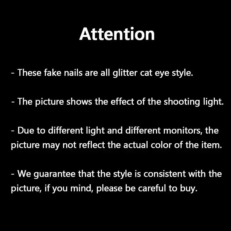 Sparkling Pink Blue Green Gem Cat Eye Nail Art Fashion Glossy Fake Nail Detachable Finished False Nails Press on Nails with Glue
