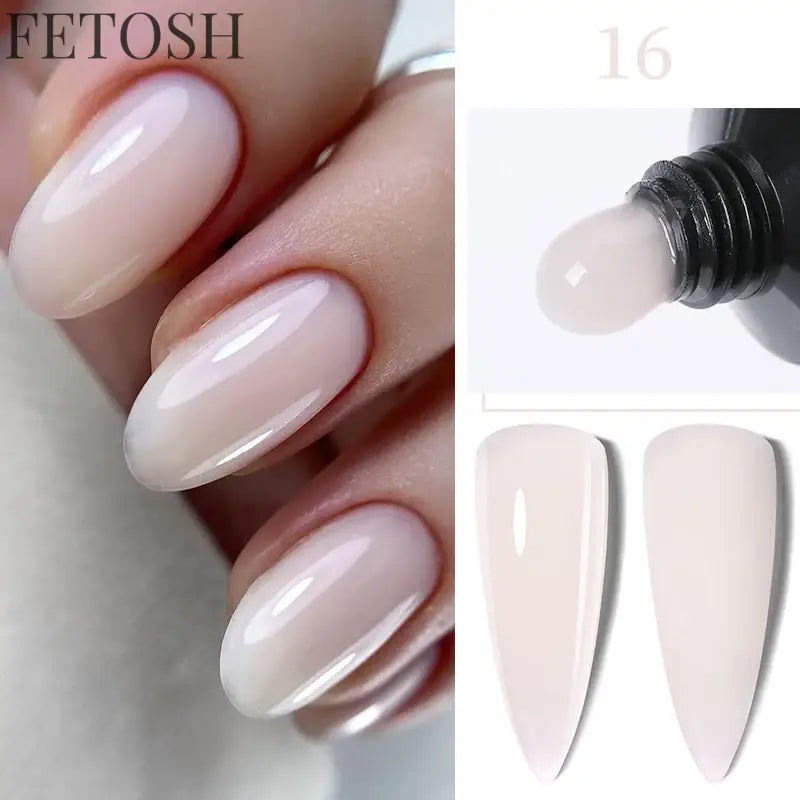 "15ML Quick Extension Gel Nail Polish, Nude White"