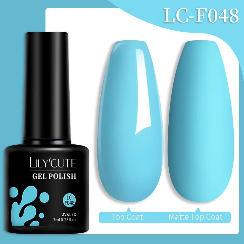 LILYCUTE Glitter Sequins UV Gel Nail Polish Shiny Spring Summer Color Semi Permanant Soak Off All For Manicure Nail Art Varnish