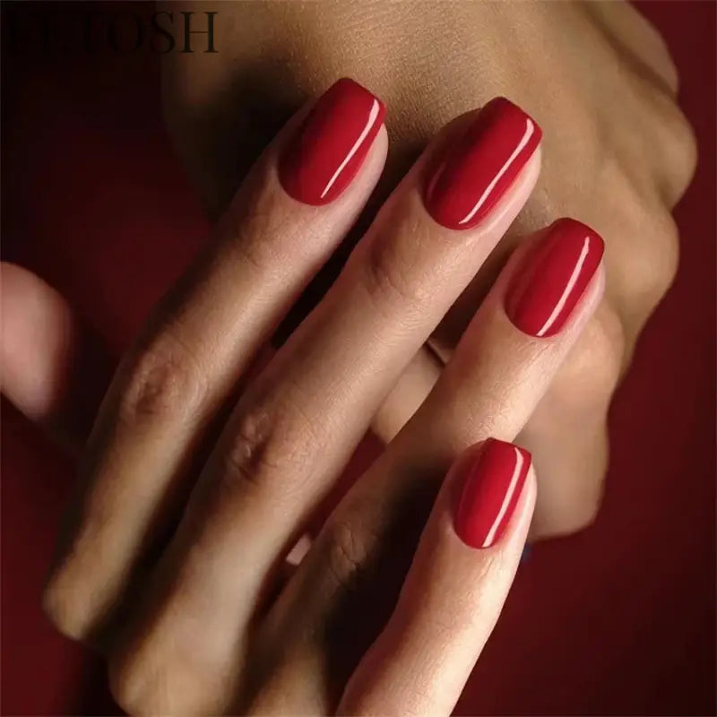 24Ps/Lot Artificial Acrylic Short Fake Nails Solid Color Simple Korean Full Press on Nail Tips Removable Wearing False Nails Art