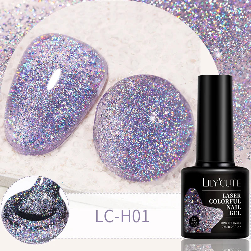 LILYCUTE Glitter Sequins UV Gel Nail Polish Shiny Spring Summer Color Semi Permanant Soak Off All For Manicure Nail Art Varnish