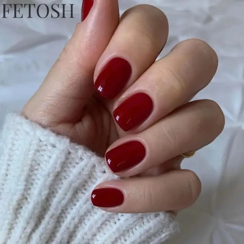 Sexy Red Short False Nails Pure Color French Fake Nials 24Pcs/Box Detachable Nail Tips Press on Nails DIY Manicure Tool Hot Sale
