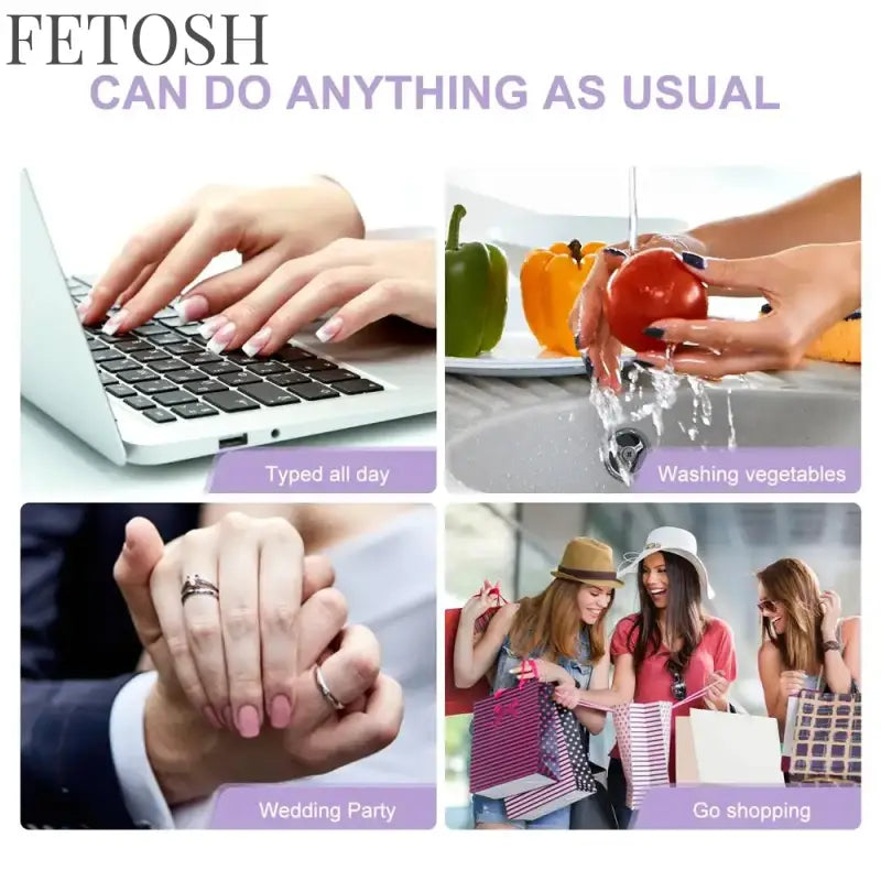 Artificial Press On Fake Nails Glossy Wine Red False Nail Long Square Reusable DIY Lady Fingernail Tip Manicure Tools