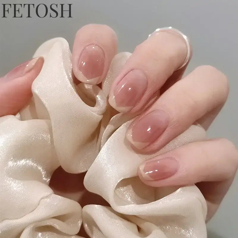 24pcs Short Cute False Nails Polka Dot Star Design Fake Nails Full Coverage Waterproof Removable Artificial Press on Nails
