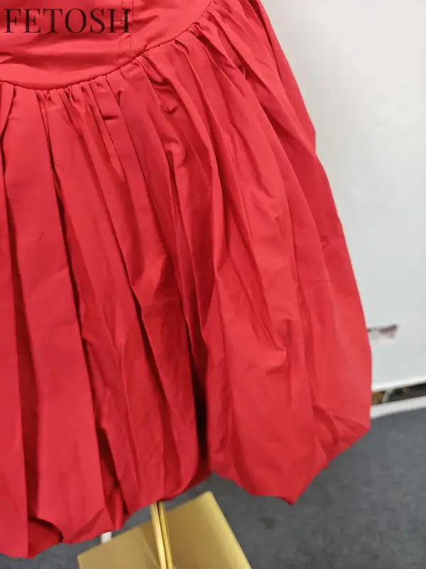 VGH Sexy Temperament Tunic Ball Gown for Women Halter Sleeveless Patchwork Lace Up Short Prom Dresses Female Clothing Fashion