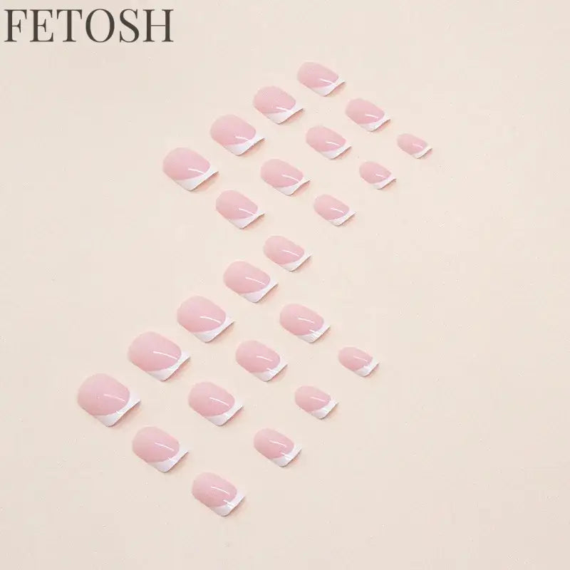24 Square Short Fake Nails +1 Nail File +1 Piece of Jelly Glue
