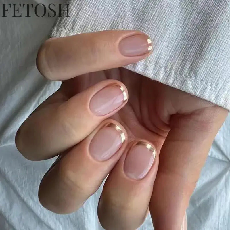 24Pcs Gradient White Fake Nail Short Square Ballet Simple False Nails Press on Wearable Nude Nails Art Full Cover Manicure Tips
