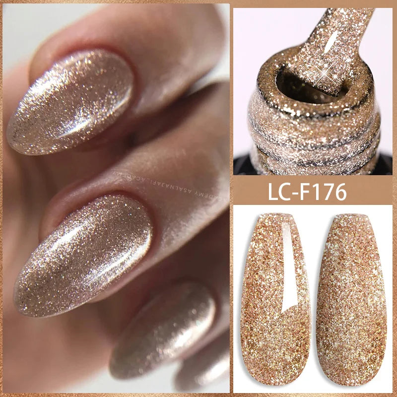 LILYCUTE Glitter Sequins UV Gel Nail Polish Shiny Spring Summer Color Semi Permanant Soak Off All For Manicure Nail Art Varnish