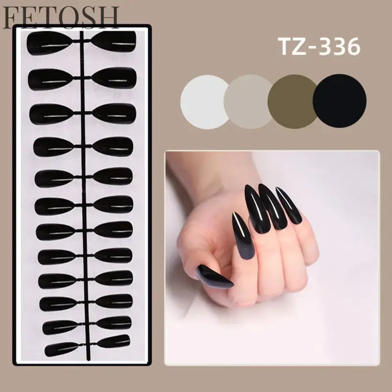24Pcs Glossy Artificial Press On Fake Nail Red Green Mid Long Square False Nails For Design DIY Full Cover Tips Manicure Tool