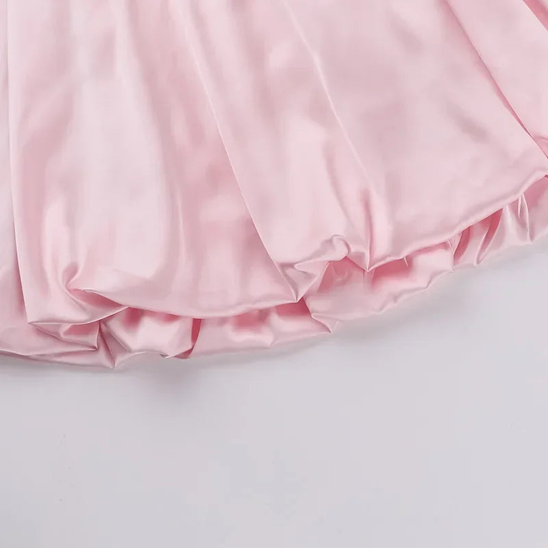 Trendix Sexy Bandeau Mini Dress Women Off Shoulder Sleeveless Pleated High Waist Dresses Ladies Party Elegant Fashion Dress 2024