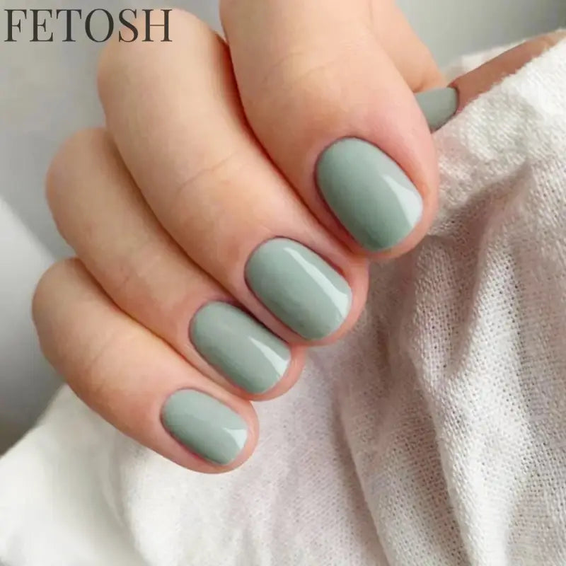 24 Pcs/Set Solid Color Short Fake Nails Art Finished Wearable False Nails for Girls Women Removable Simple White Press on Nail