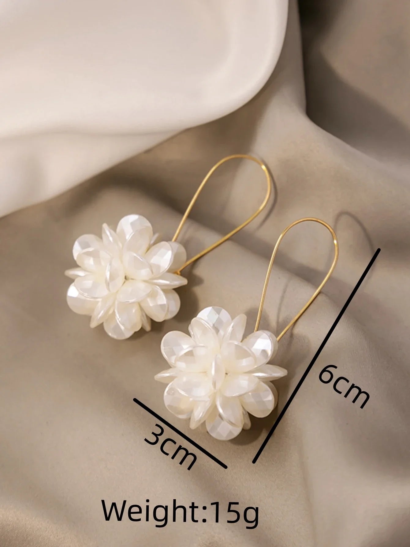 Women's Pearl Petal Ball Earrings Fashion Trend Long Flower Ball Earrings DIY Geometric Ear Buckle Party Holiday Jewelry Gifts