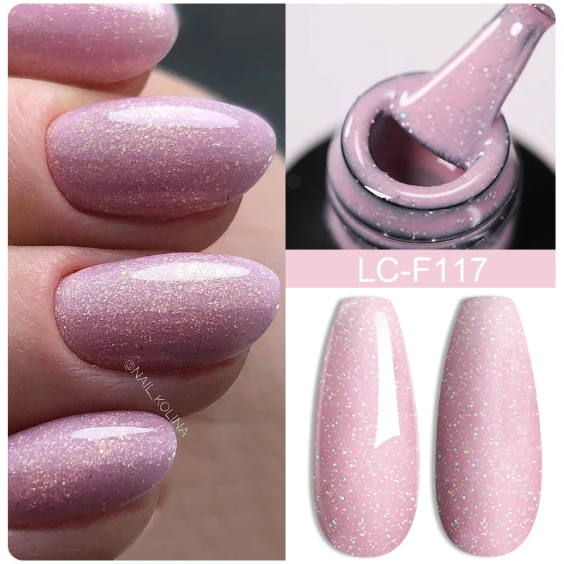LILYCUTE Glitter Sequins UV Gel Nail Polish Shiny Spring Summer Color Semi Permanant Soak Off All For Manicure Nail Art Varnish