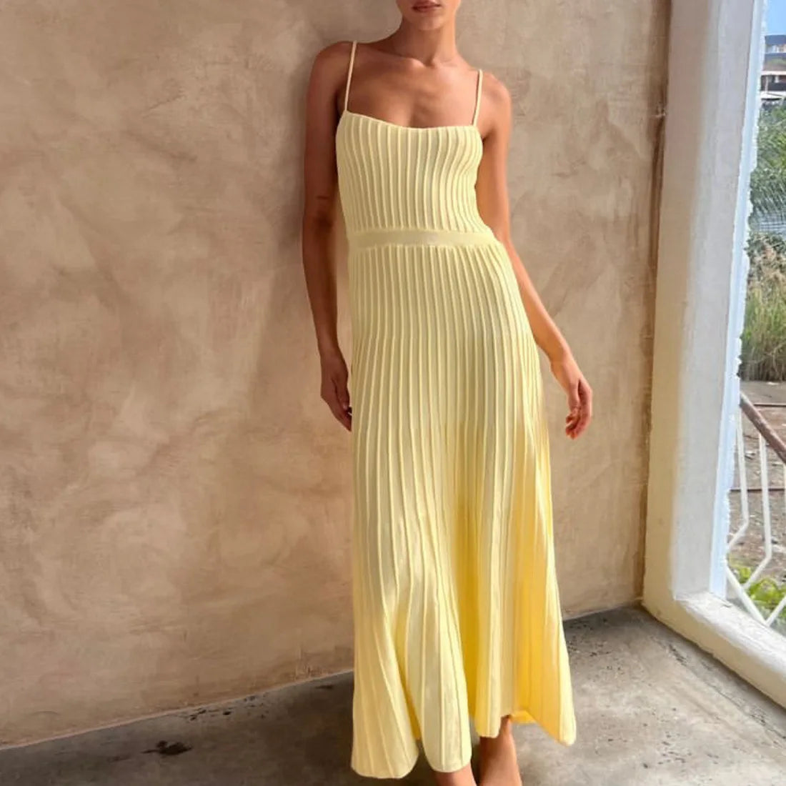 Tossy Backless Ribbed Maxi Dress For Women Summer New Holiday Party Stretch High Waist Bodycon Maternity Dresses Knit Sundress
