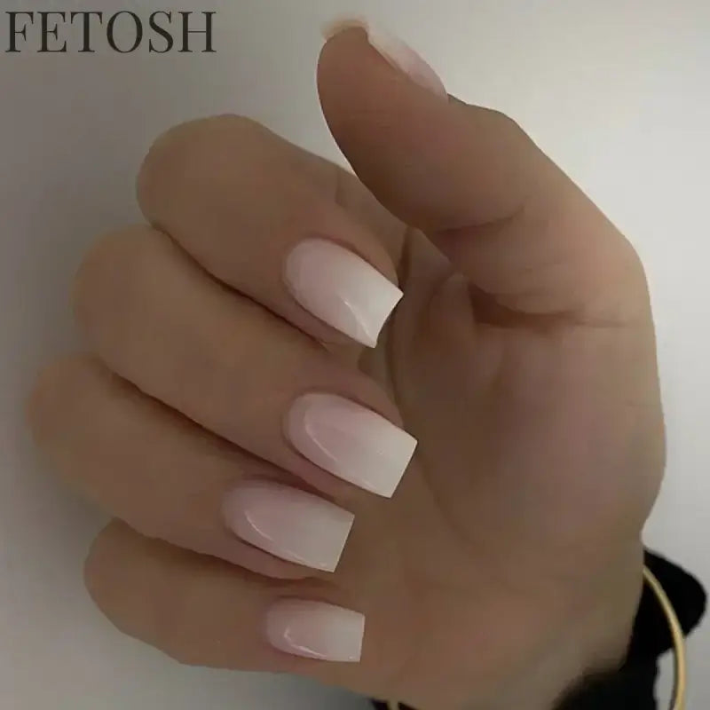 24Pcs Gradient Purple Nail Art Tips Simple Short Square Head False Nails Detachable Fashion Press on Nails Full Cover Fake Nails
