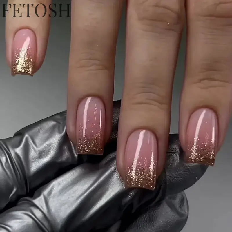 Romantic French White Nude Pink Gradient Chic Varied Short Fake Nails Art False Nails Charming Tip Press on Nails Manicure Tools