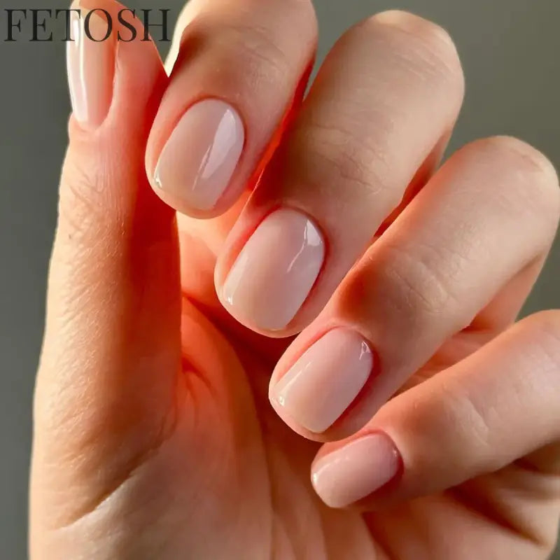 Classic Pure Color Nail Art Fashion Short Square Fake Nails Solid Color Detachable Finished False Nails Press on Nails with Glue