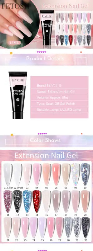 "15ML Quick Extension Gel Nail Polish, Nude White"