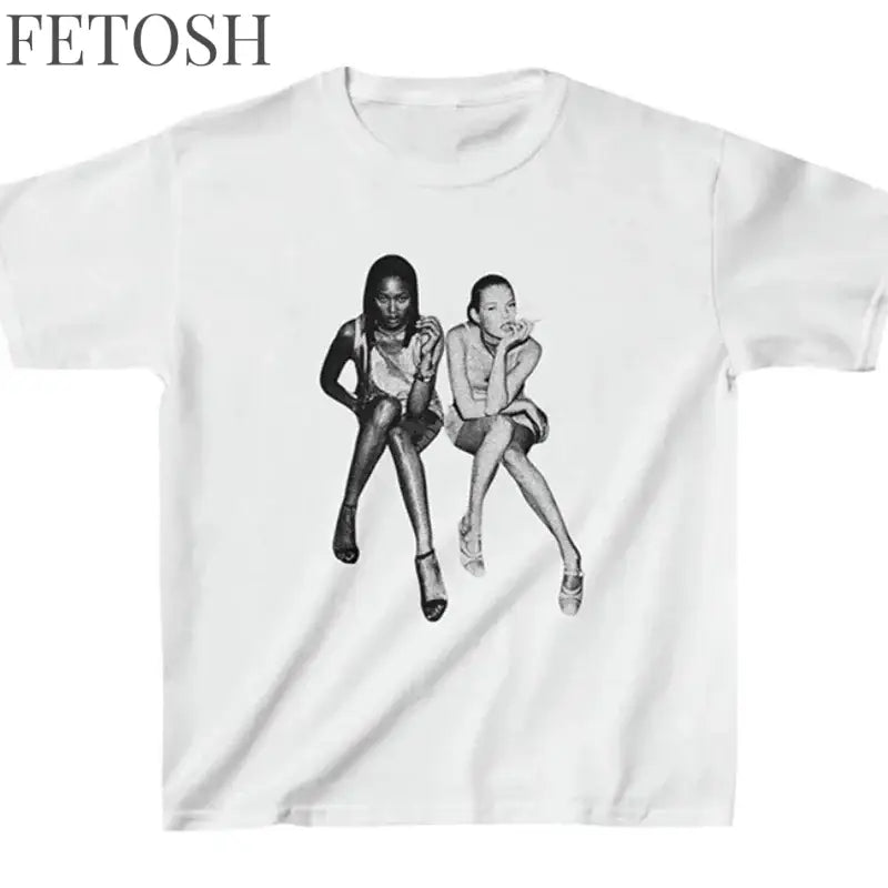 Hip Hop E-girl Graphic Print Y2K Top Summer Harajuku Aesthetics Top Vintage Punk Tee Casual Streetwear Short Sleeve T-shirt