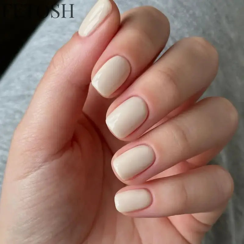 Classic Pure Color Nail Art Fashion Short Square Fake Nails Solid Color Detachable Finished False Nails Press on Nails with Glue