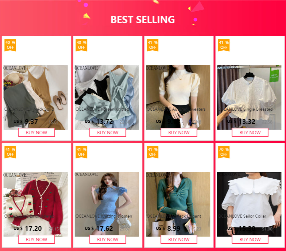 OCEANLOVE V Neck Solid Knitted Dresses Casual All Match Simple Fashion Korean Women Dress Elegant Vestidos New Clothes 15517