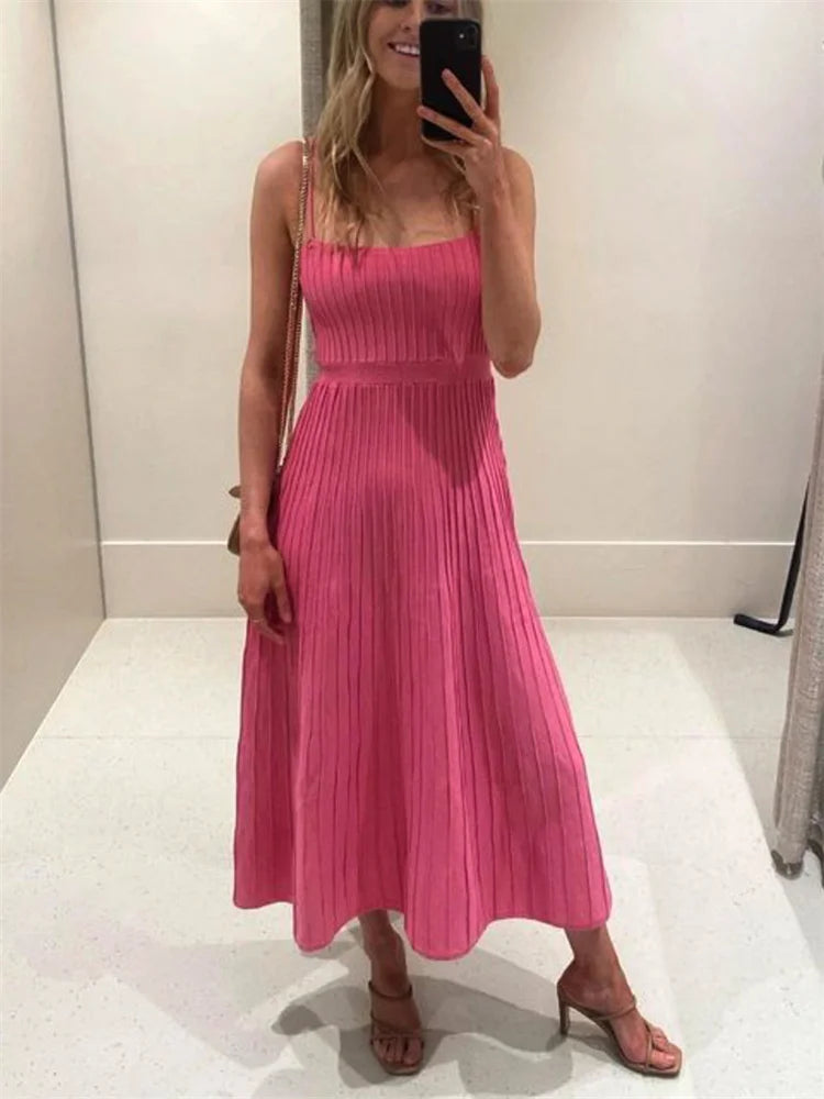 Tossy Backless Ribbed Maxi Dress For Women Summer New Holiday Party Stretch High Waist Bodycon Maternity Dresses Knit Sundress
