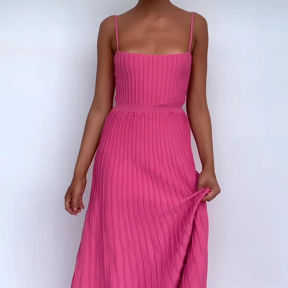 Tossy Backless Ribbed Maxi Dress For Women Summer New Holiday Party Stretch High Waist Bodycon Maternity Dresses Knit Sundress