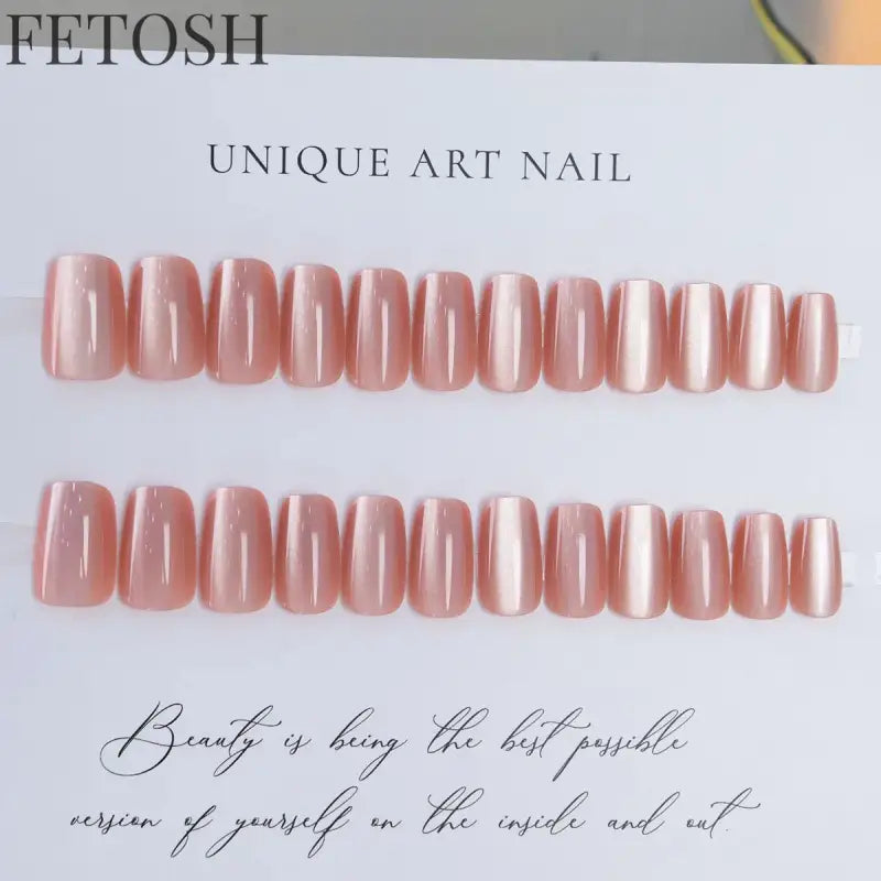 24pcs/30pcs short square ballet fake nails for women cat eyes glitter green blue purple pink shinny nail tips press on nail art