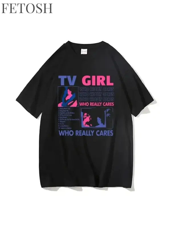 Trend Tv Girl Lovers Rock Song Print T-shirt Men Women Hip Hop Oversized Tshirt Short Sleeve T Shirt Streetwear Tops Tee
