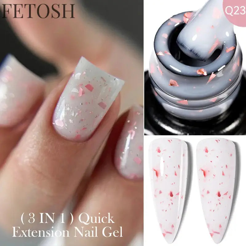 "15ML Quick Extension Gel Nail Polish, Nude White"