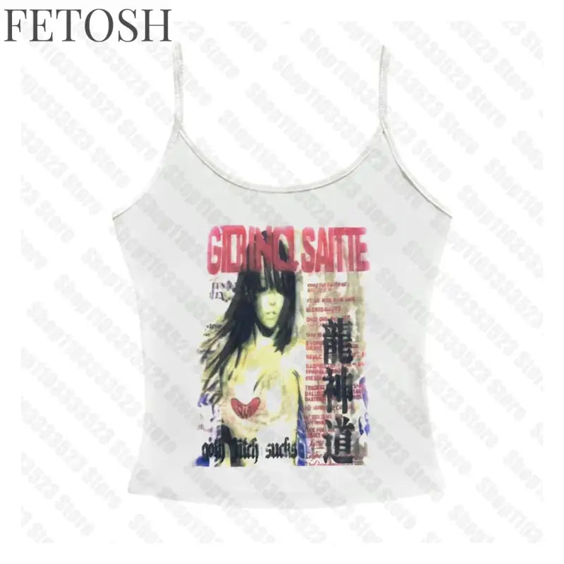 Y2k Style Fashion T-shirts Summer Gothic Slim 2000s Vintage Graphic T-shirts Punk Women Short Sleeve Sexy Streetwear T-shirts