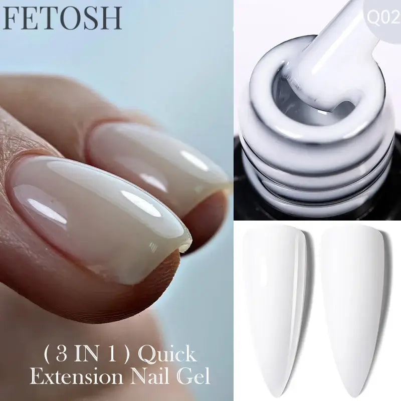 "15ML Quick Extension Gel Nail Polish, Nude White"