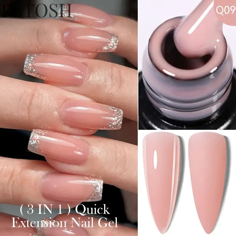 "15ML Quick Extension Gel Nail Polish, Nude White"