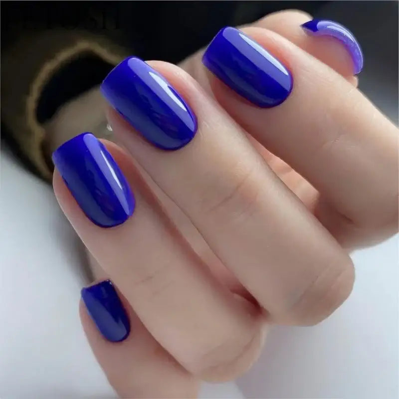 Artificial Press On Fake Nails Glossy Wine Red False Nail Long Square Reusable DIY Lady Fingernail Tip Manicure Tools